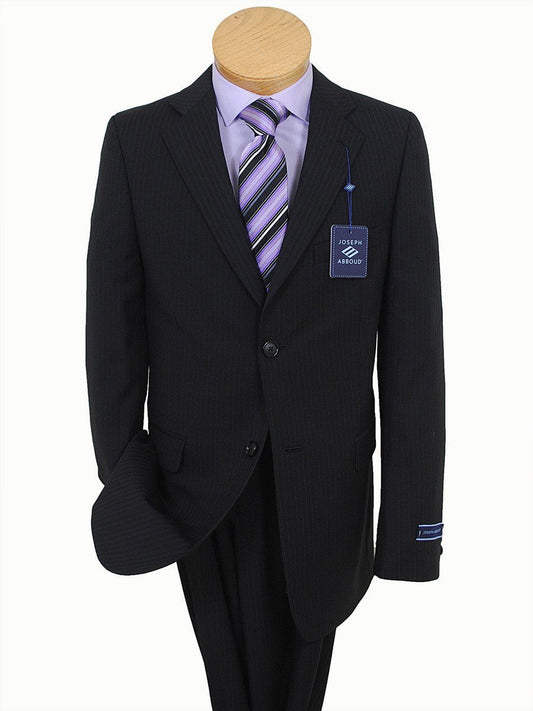 Joseph Abboud 16641 70% Wool/30% Polyester Boy's Suit - Shadow Stripe - Black