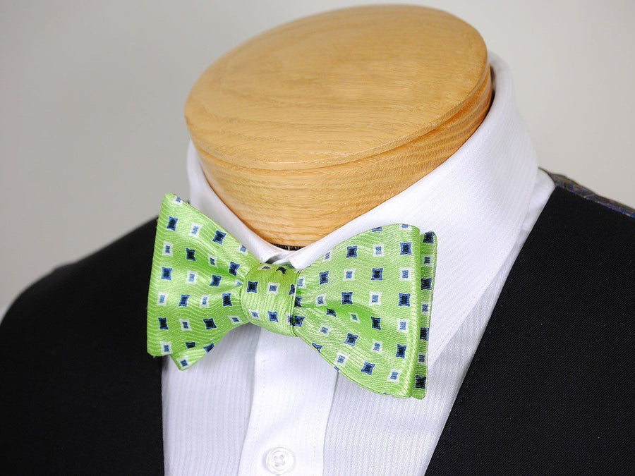 Boy's Bow Tie 16672 Green/Blue/White Neat