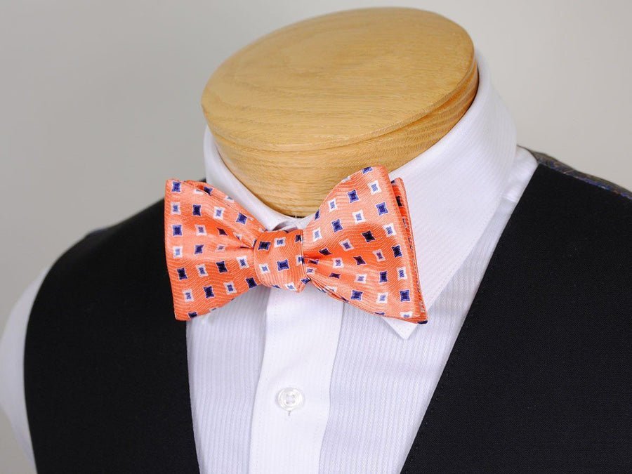 Boy's Bow Tie 16673 Orange/Blue/White Neat