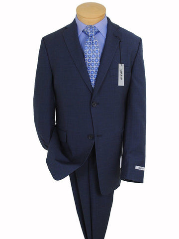 Image of DKNY 16740 100% Wool Boy's Suit - Mini-Check - Blue