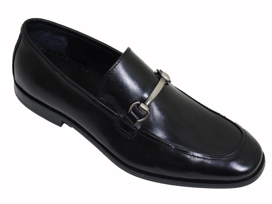 Florsheim 16811 Leather Upper Boy's Shoe - Bit Loafer - Black