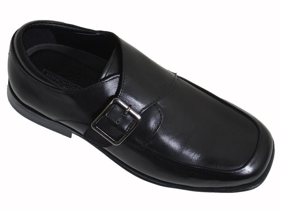 Kenneth Cole Reaction 16977 Black Boy's Dress Shoes -  Monk Strap - Leather
