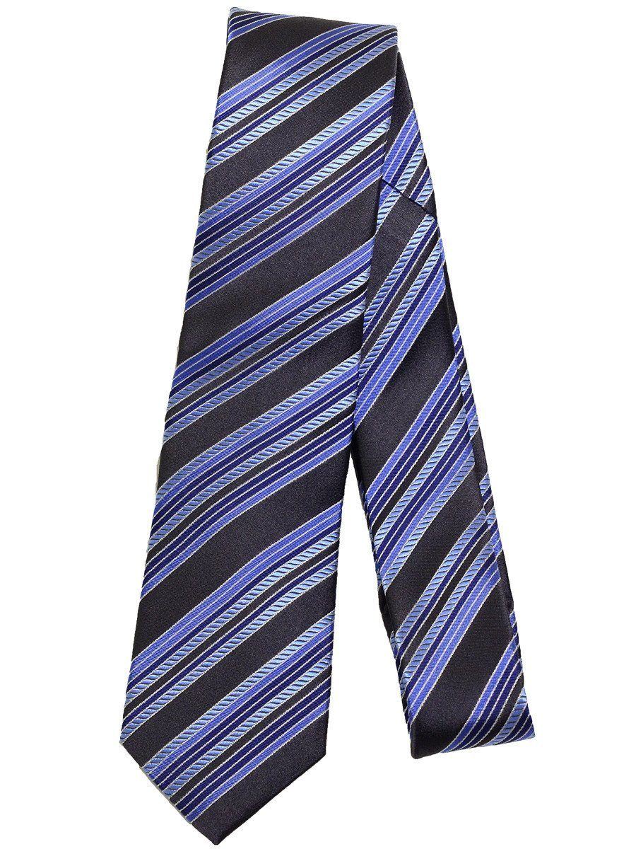 Heritage House 17240 100% Silk Boy's Tie - Diagonal Stripes - Charcoal/Blue
