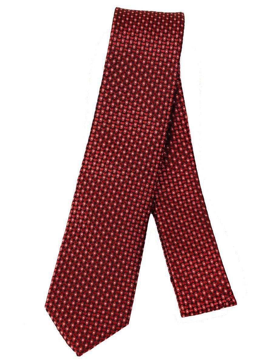 Heritage House 17261 100% Silk Woven Boy's Skinny Tie - Neat - Red / Black, Wool blend lining