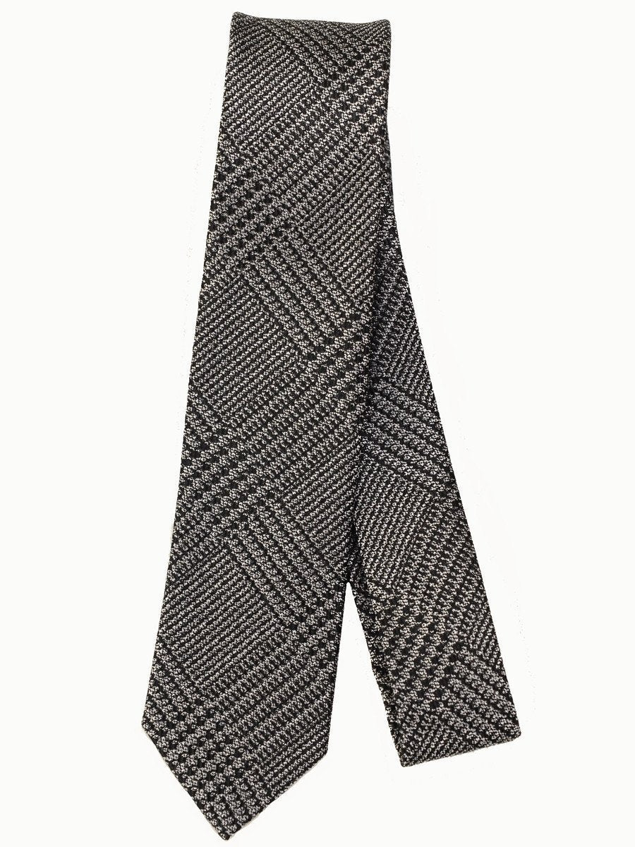 Heritage House 17270 100% Woven Silk Skinny Boy's Tie - Plaid - Black/Grey