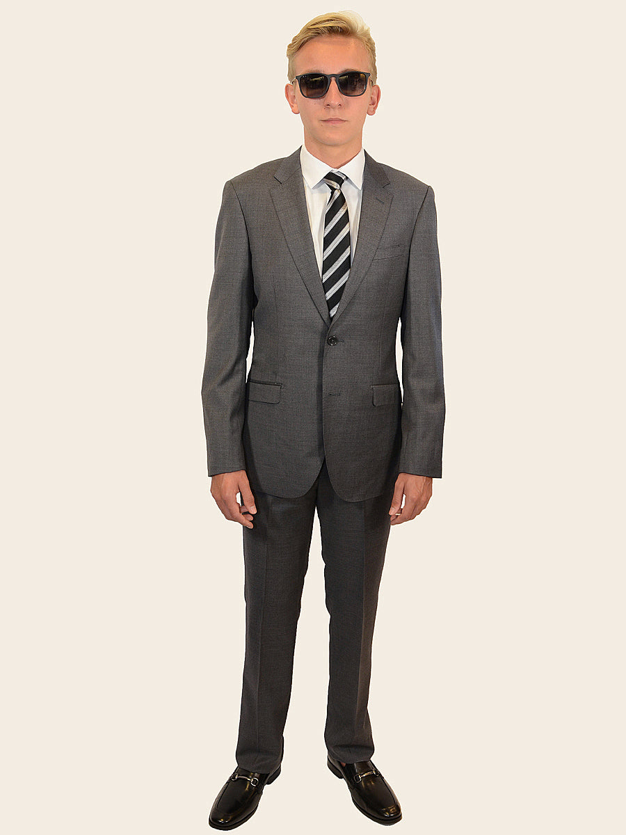 Trend by Maxman 17322 Gray Skinny Fit Young Man's Suit Separate Jacket- Solid Gabardine - 100% Tropical Worsted Super 140 Wool - Lined