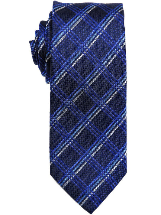 Heritage House 17444 100% Woven Silk Boy's Tie - Plaid - Black/Blue Boys Tie Heritage House 