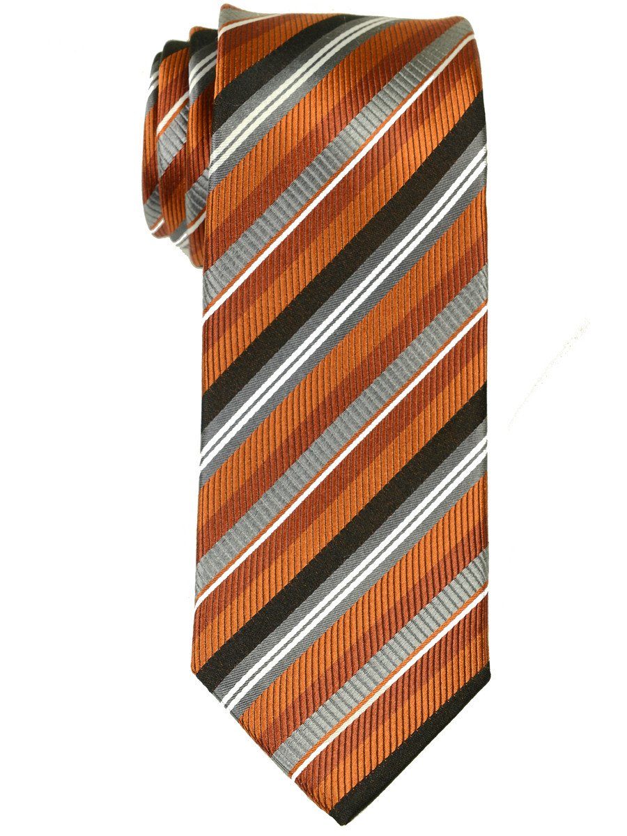 Heritage House 17457 100% Woven Silk Boy's Tie - Stripe - Orange/Black/Grey Boys Tie Heritage House 