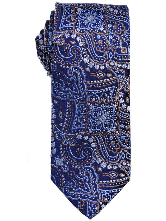 Heritage House 17475 100% Woven Silk Boy's Tie - Paisley - Navy/Khaki/Blue Boys Tie Heritage House 