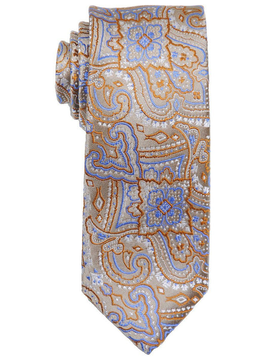 Heritage House 17476 100% Woven Silk Boy's Tie - Paisley - Tan/Blue Boys Tie Heritage House 