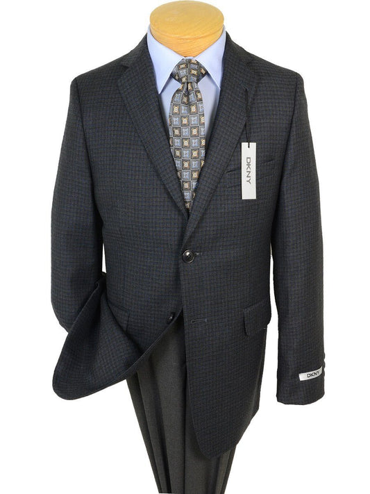 DKNY 17651 Charcoal / Blue Boy's Sport Coat - Check - 100% Tropical Worsted Wool Boys Sport Coat DKNY 