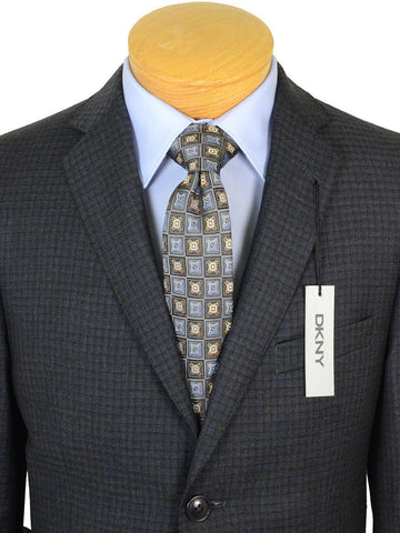 Image of DKNY 17651 Charcoal / Blue Boy's Sport Coat - Check - 100% Tropical Worsted Wool Boys Sport Coat DKNY 