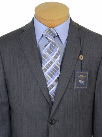 Image of Hart Schaffner Marx 17759 100% Tropical Worsted Wool Boy's 2-Piece Suit - Tonal Herringbone with Blue accent - Gray, 2-Button Single Breasted Jacket, Plain Front Pant Boys Suit Hart Schaffner Marx 