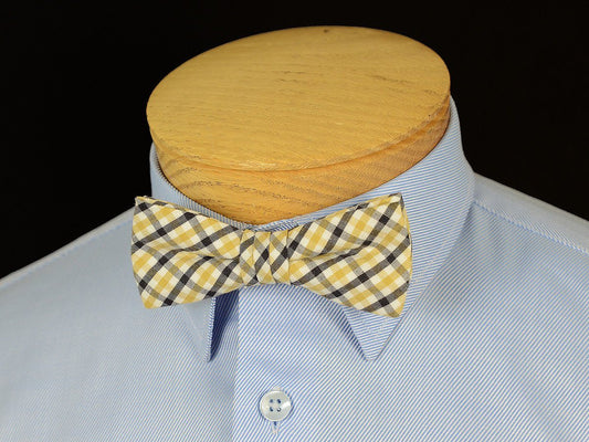 Boy's Bow Tie 17810 Black/Gold Check Boys Bow Tie High Cotton 