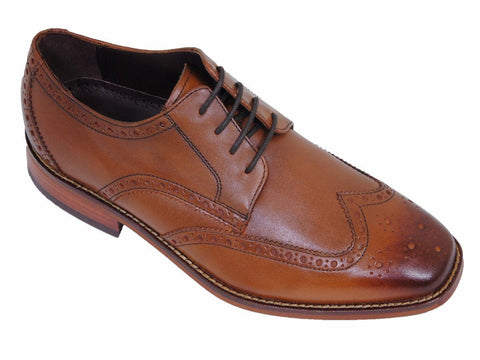 Florsheim 17919 100% Leather Boy's Shoe - Wingtip Oxford - Saddle Tan Boys Shoes Florsheim 