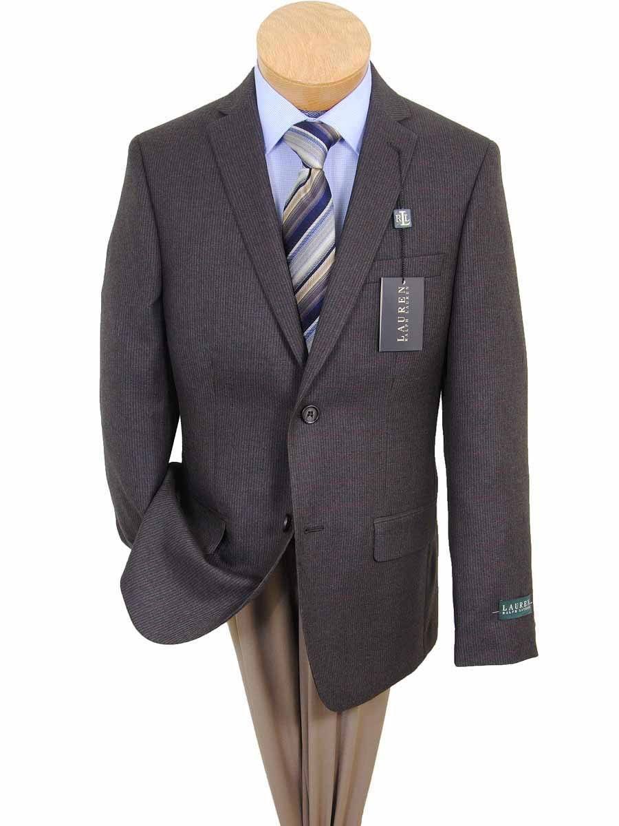 Lauren Ralph Lauren 18141 65% Polyester / 35% Rayon Boy's Sportcoat - Muted Plaid with Burgundy - Brown / Black, 2-Button Single Breasted Boys Sport Coat Lauren 