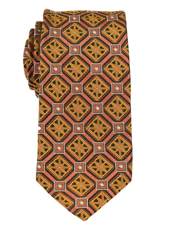Heritage House 16065 100% Woven Silk Boy's Tie - Paisley - Tan/Blue main image 0