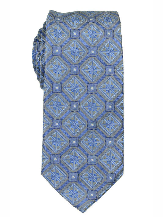 Heritage House 18149 100% Woven Silk Boy's Tie - Neat - Grey/Blue Boys Tie Heritage House 