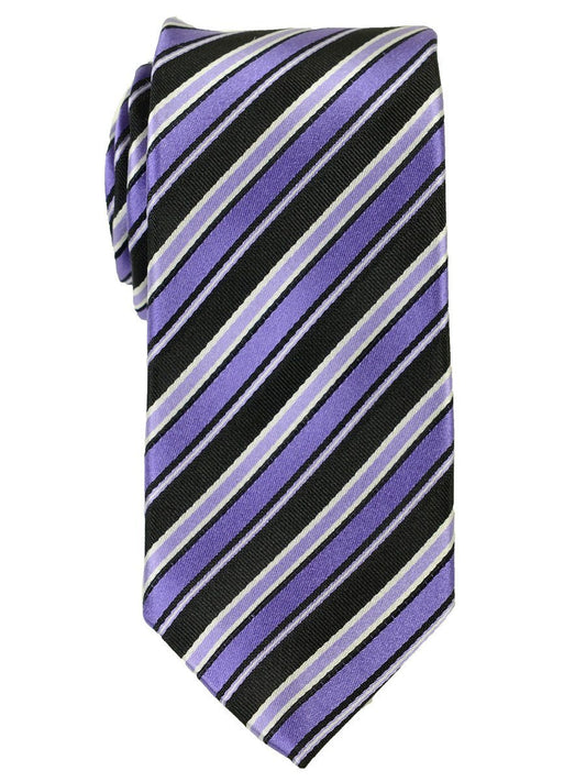 Heritage House 18161 100% Woven Silk Boy's Tie - Stripe - Black/Purple Boys Tie Heritage House 