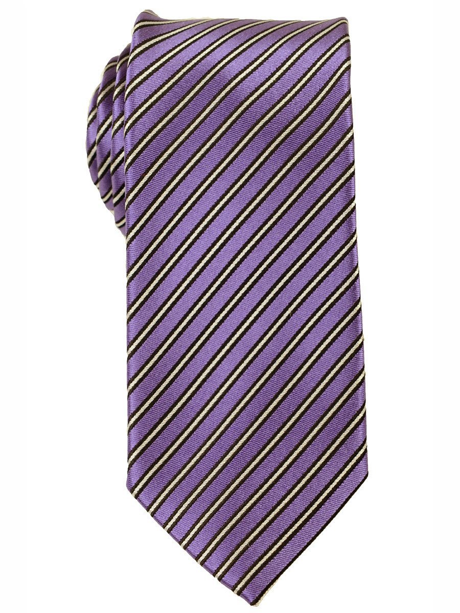 Heritage House 18173 100% Woven Silk Boy's Tie - Stripe - Purple/Black/White Boys Tie Heritage House 
