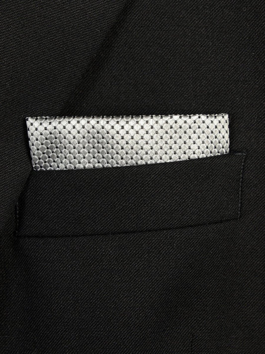 Boy's Pocket Square 18246 Silver Neat Boys Pocket Square Heritage House 