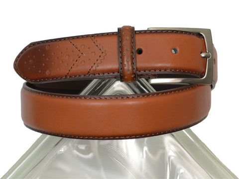 Florsheim 18730 100% Genuine Leather Boy's Belt - Full Grain With Wing Tip Tail - Saddle Tan Boys Belt Florsheim 