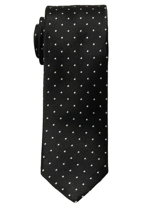 Heritage House 18801 100% Woven Silk Boy's Tie - Neat - Black//White Boys Tie Heritage House 