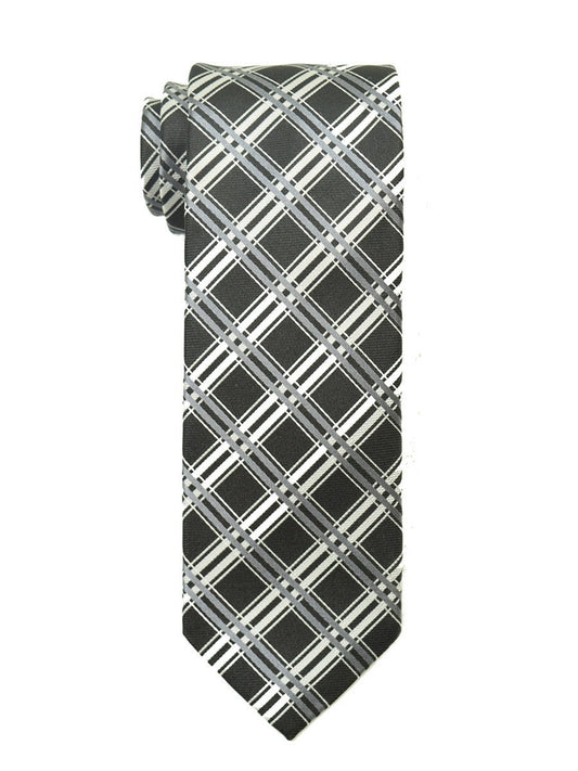 Heritage House 18903 100% Woven Silk Boy's Tie - Plaid - Black/Silver Boys Tie Heritage House 