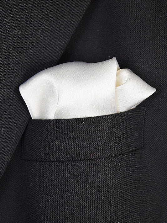 Boy's Pocket Square 18941 White Solid Boys Pocket Square Heritage House 