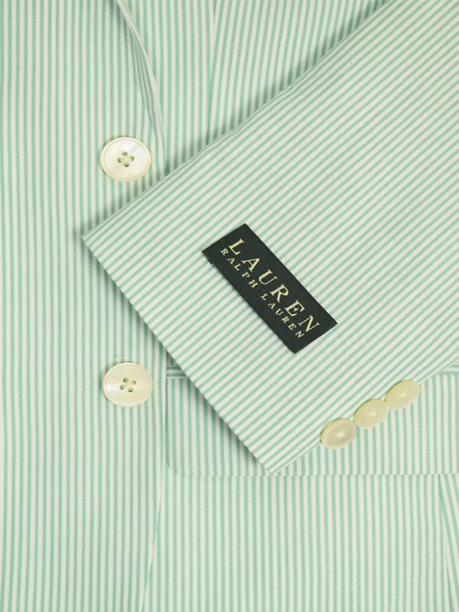 Lauren Ralph Lauren 18949 100% Cotton Boy's Suit Separate Jacket - Seersucker Stripe - Green/White, 2-Button Single Breasted Boys Suit Separate Jacket Lauren 