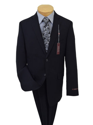 Hickey Freeman 19047 98% Wool / 2% Elastane Boy's 2-Piece Suit - Solid Black- 2-Button Single Breasted Jacket, Plain Front Pant Boys Suit Hickey 