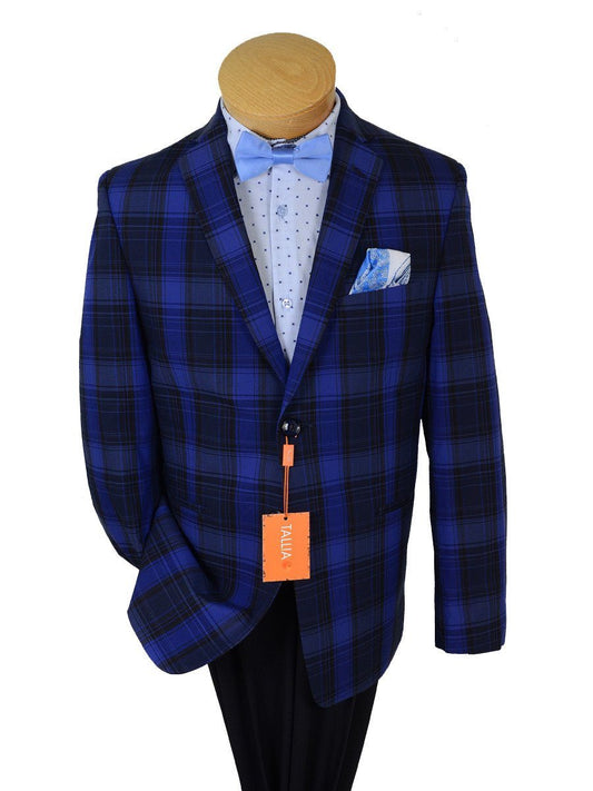 Tallia Orange 19053 100% Cotton Boy's Sport Coat - Plaid- Blue, 2-Button Single Breasted Boys Sport Coat Tallia 