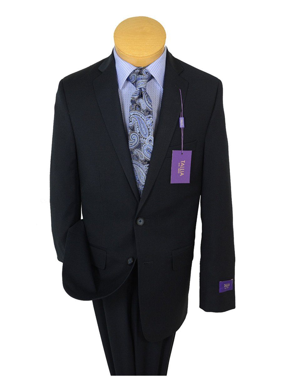 Tallia Purple 19092 65% Polyester / 35% Rayon Boy's 2-Piece Suit - Navy Solid - 2-Button Single Breasted Jacket, Plain Front Pant Boys Suit Tallia 