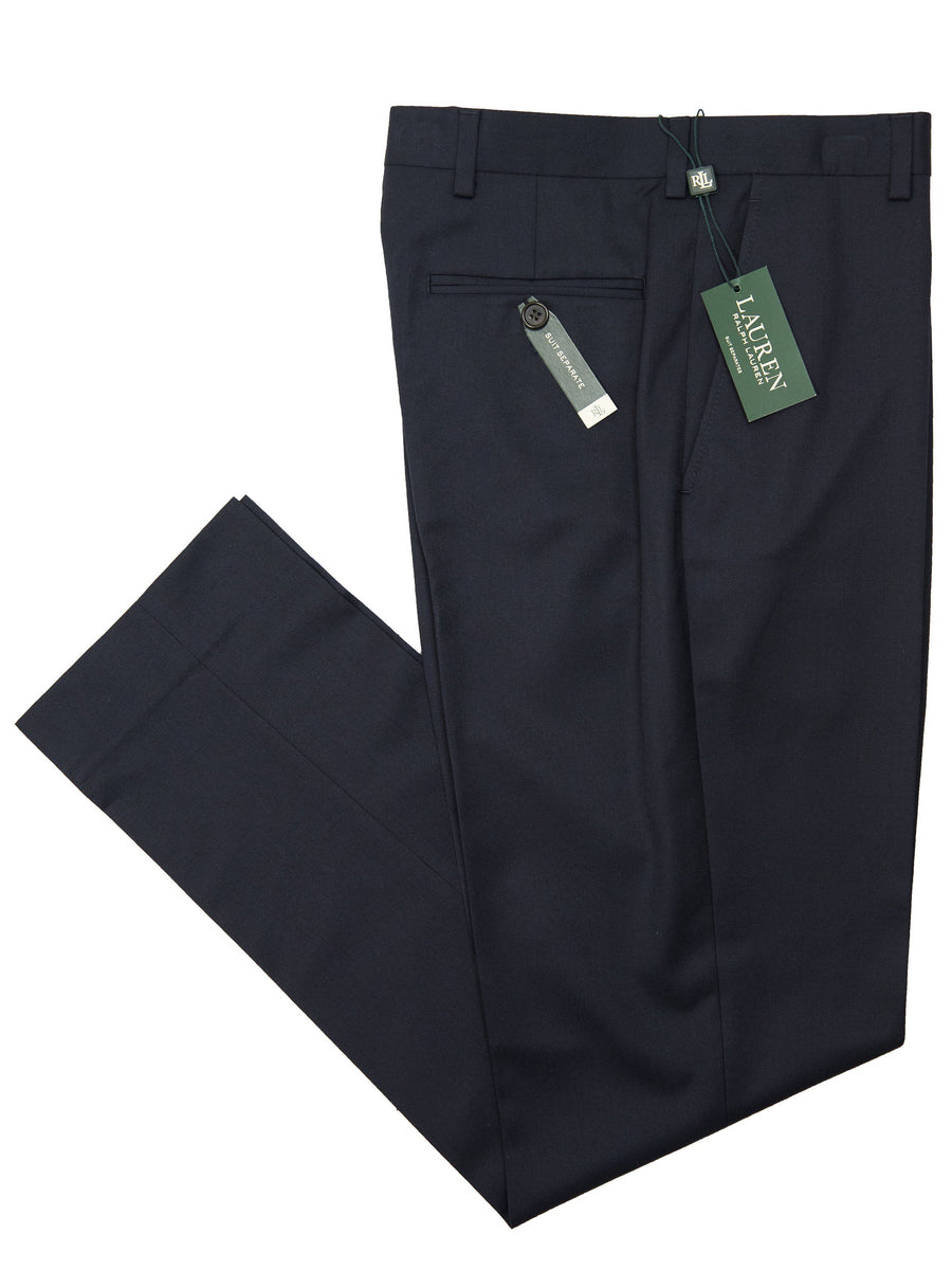 Lauren Ralph Lauren 19174P 65% Polyester/ 35% Rayon Boy's Suit Separate Pant - Solid - Navy, Plain Front Boys Suit Separate Pant Lauren 