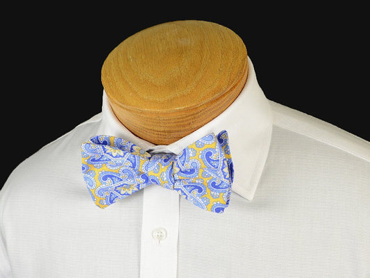 Boy's Bow Tie 19245 Yellow/Blue Paisley Boys Bow Tie High Cotton 