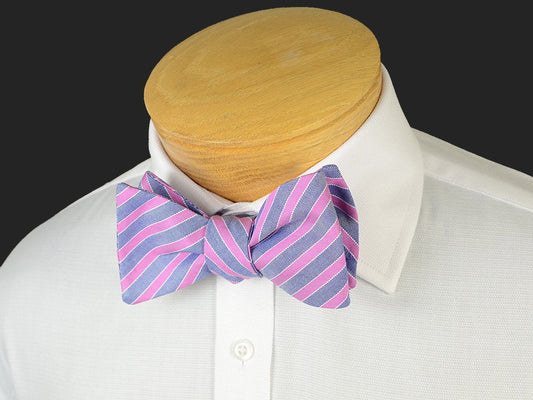 Boy's Bow Tie 19246 Violet/Navy Stripe Boys Bow Tie High Cotton 