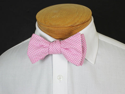 Image of Boy's Reversible Bow Tie 19250 Navy/Pink/Yellow Paisley/Gingham Boys Bow Tie High Cotton 