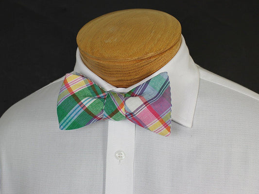 Boy's Reversible Bow Tie 19251 Blue/Purple/Multi Plaid/Seersucker Boys Bow Tie High Cotton 