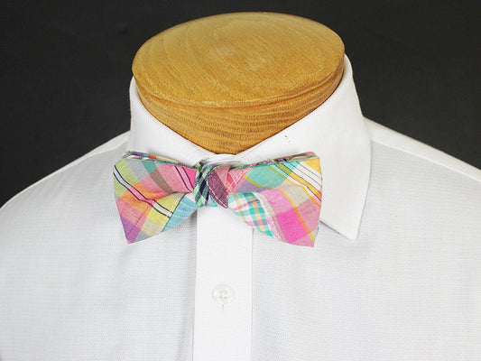 Boy's Bow Tie 19252 Green/Pink/Multicolor Plaid Boys Bow Tie High Cotton 