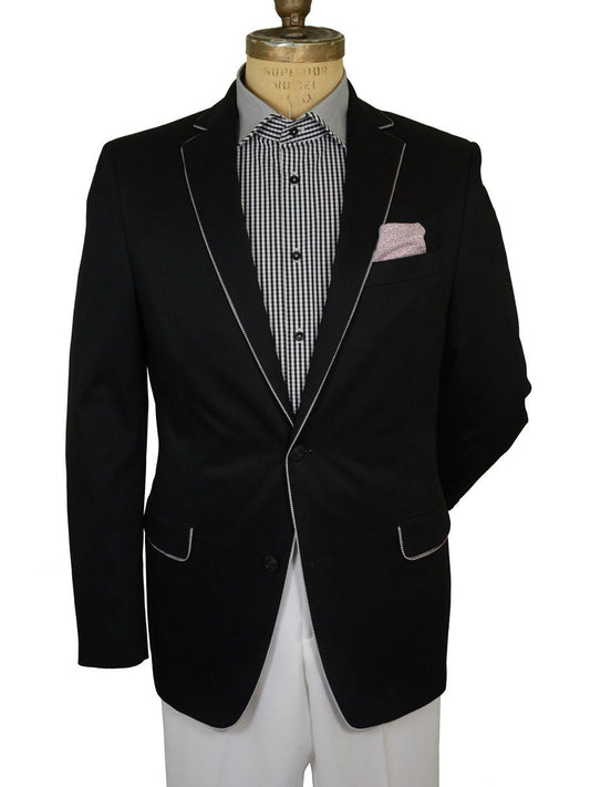 Tallia 19364 100% Cotton Young Men's Sportcoat - Solid - Black Young Men's Sportcoat Tallia 