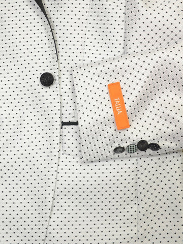 Image of Tallia 19382 100% Polyester Microfiber Boy's Sport Coat - Dot - White Young Men's Sportcoat Tallia 