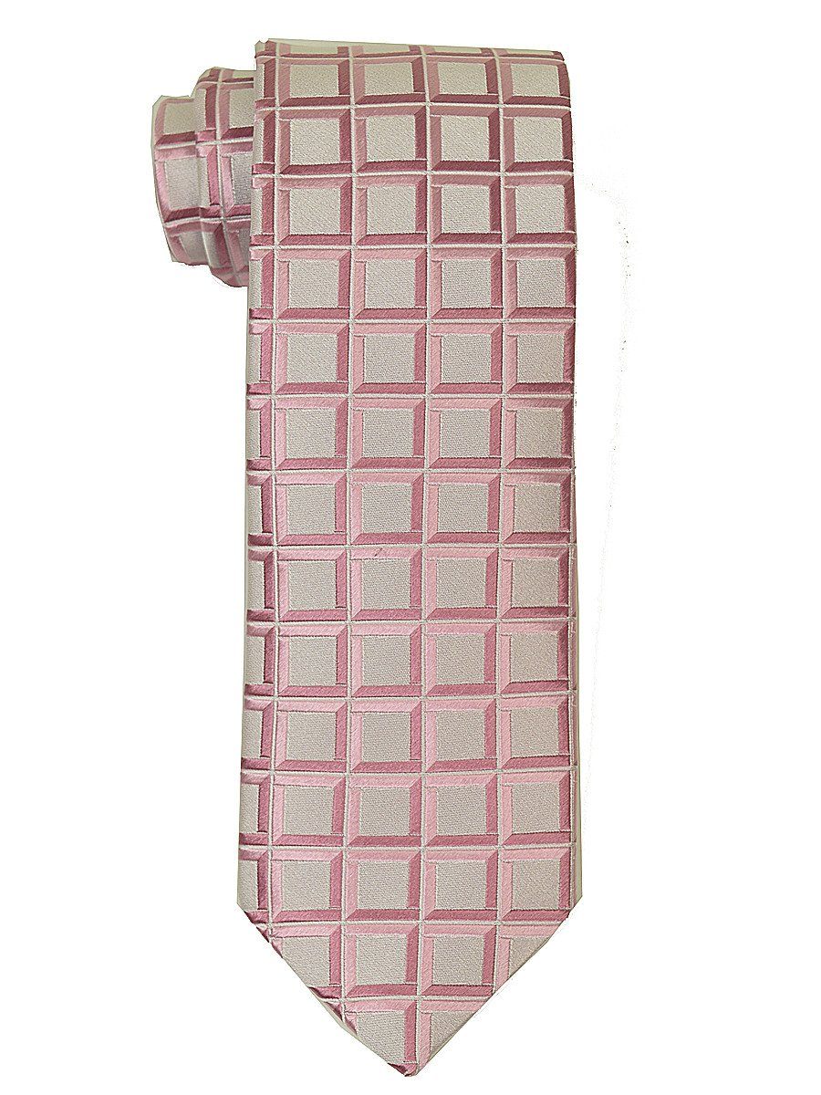 Heritage House 19400 100% Woven Silk Boy's Tie - Neat - Pink/Silver Boys Tie Heritage House 