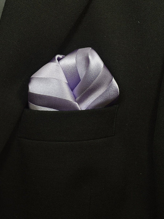 Boy's Pocket Square 19471 Lilac Tonal Stripe Boys Pocket Square Heritage House 