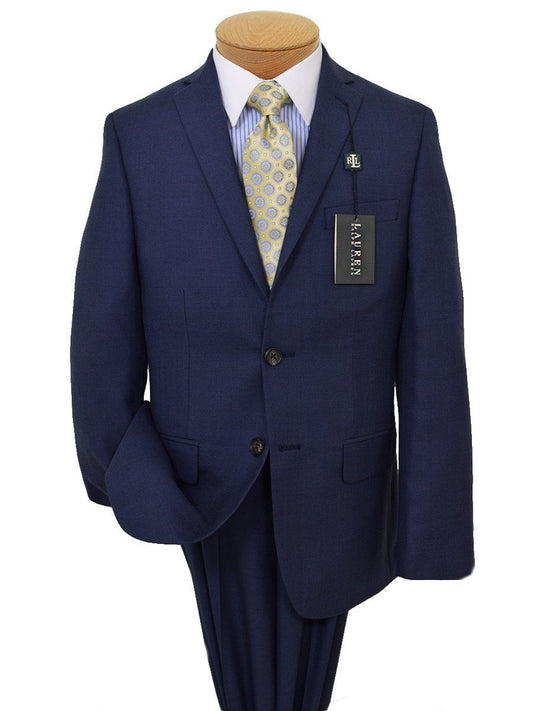 Lauren Ralph Lauren 19513 65% Polyester/ 35% Rayon Boy's Suit Separate Jacket - Plaid - Blue, 2-Button Single Breasted Boys Suit Separate Jacket Lauren 