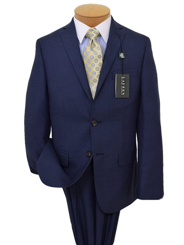 Image of Lauren Ralph Lauren 19513 65% Polyester/ 35% Rayon Boy's Suit Separate Jacket - Plaid - Blue, 2-Button Single Breasted Boys Suit Separate Jacket Lauren 