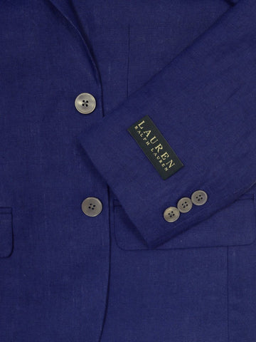 Image of Lauren Ralph Lauren 19520 100% Linen Boy's Suit Separate Jacket - Linen - Blue, 2-Button Single Breasted Boys Suit Separate Jacket Lauren 