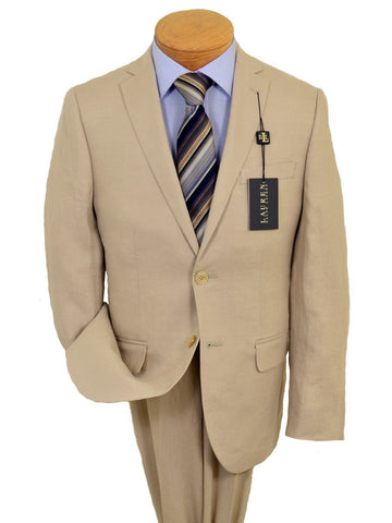 Image of Lauren Ralph Lauren 19527 100% Linen Boy's Suit Separate Jacket - Linen - Tan, 2-Button Single Breasted Boys Suit Separate Jacket Lauren 