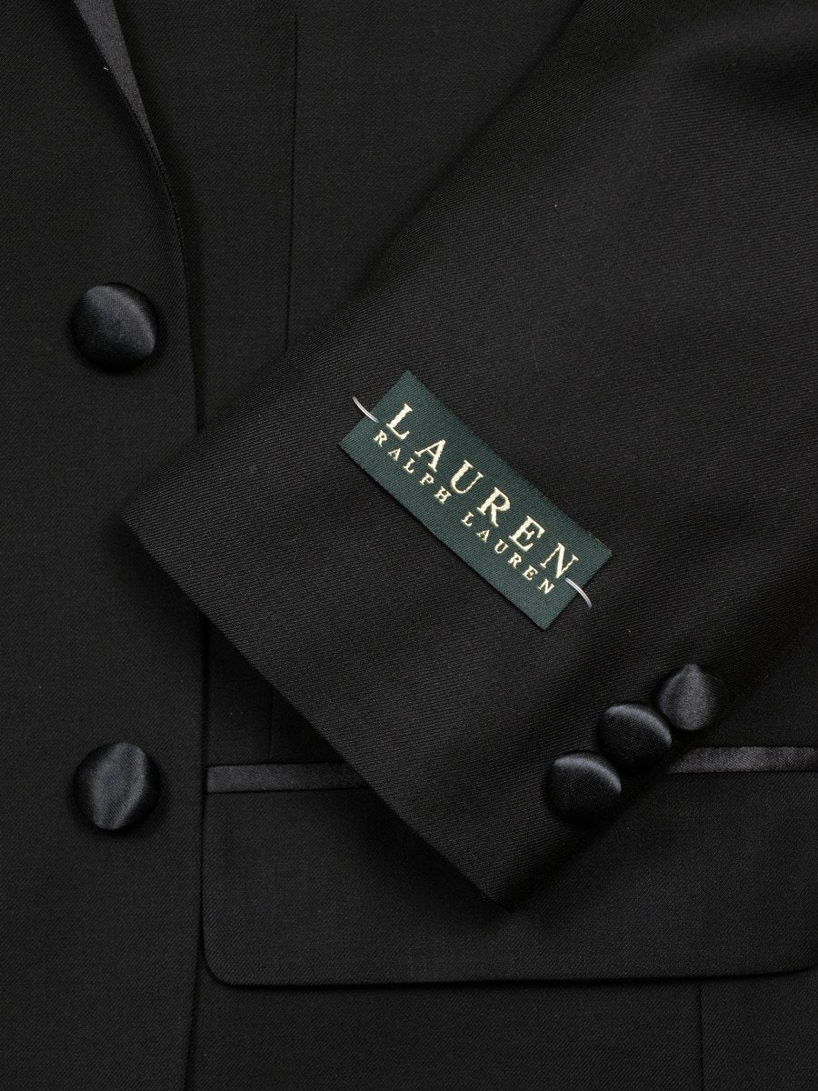 Lauren Ralph Lauren 19588 80% Polyester/ 20% Rayon Boy's 2-Piece Suit - Tuxedo - 2-Button Single Breasted Jacket, Plain Front Pant From Boys Tuxedo Lauren 