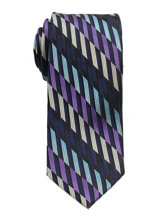 Heritage House 19745 100% Woven Silk Boy's Tie - Neat - Navy/Purple Boys Tie Heritage House 