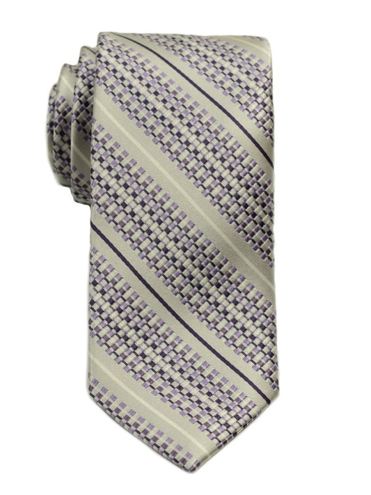 Heritage House 19760 100% Woven Silk Boy's Tie - Neat - Silver/Purple Boys Tie Heritage House 